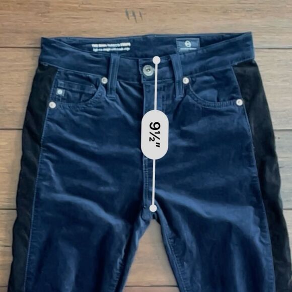 AG Adriano Goldschmied The Mari Tuxedo Stripe Deep Trenches Velvet Pants Sz 26R - Picture 7 of 13